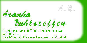 aranka muhlsteffen business card